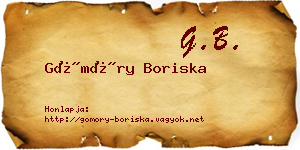 Gömöry Boriska névjegykártya